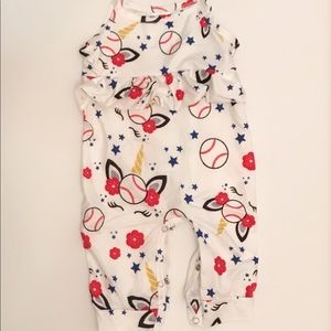 Baseball tie romper